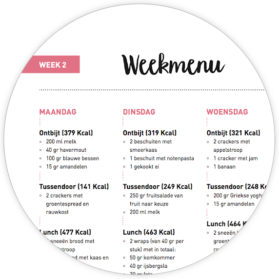 gezond afvallen menu