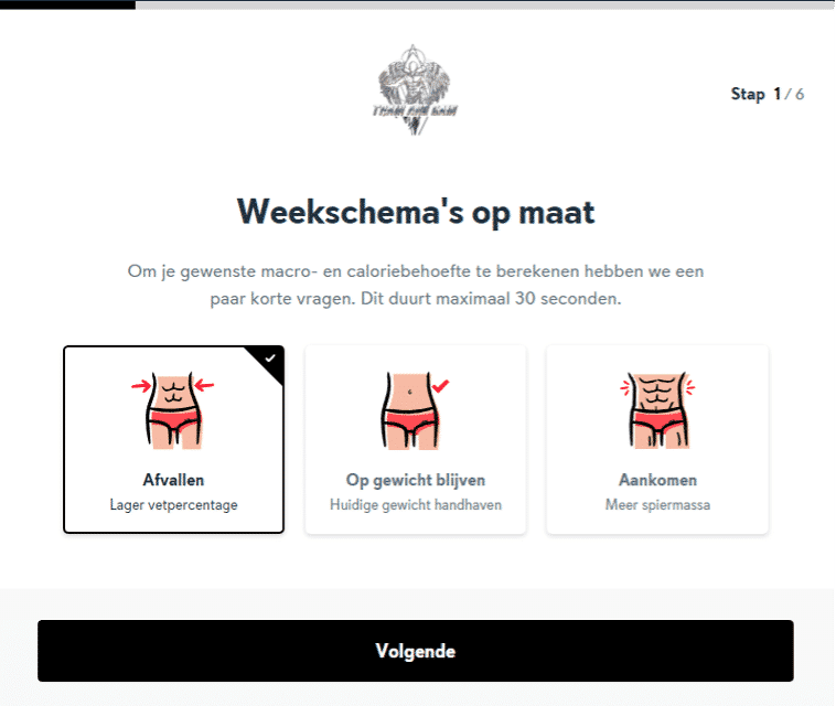 voedingsschema afvallen en spieropbouw man